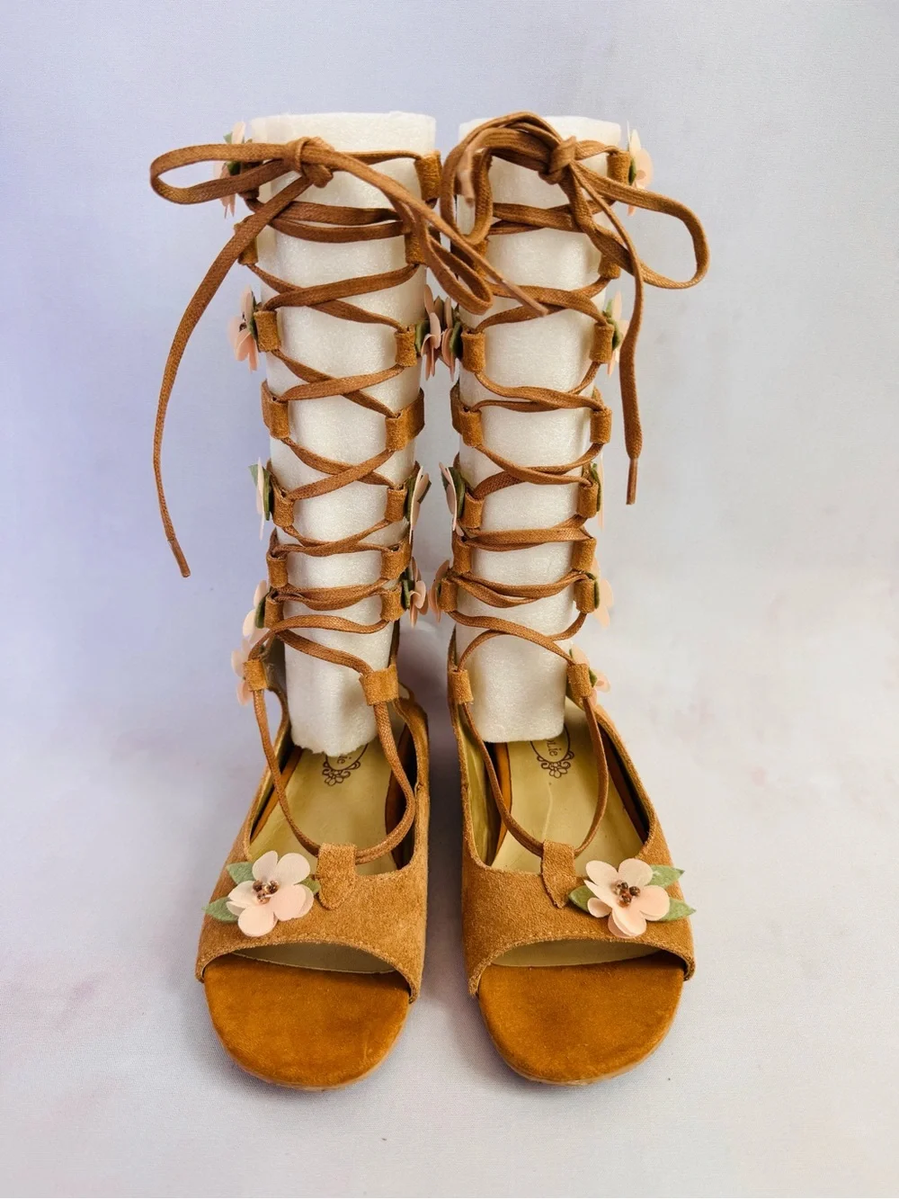 Joyfolie Tan Gladiator Sandals Seraphina In Sable Rose